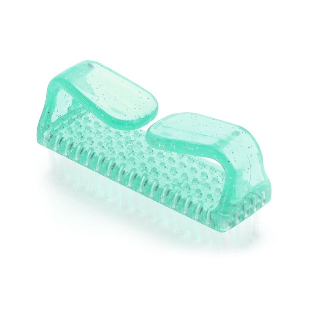 Durable Large Horn Green Nail Brush for Cleaning Fingernails 3.23"x1.57" 1pc